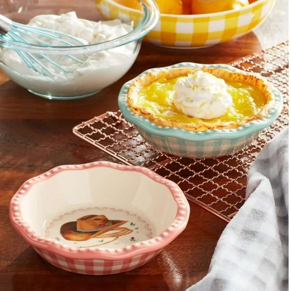The Pioneer Woman Sweet Romance  4.75-Inch Stoneware Mini Pie Plate Set of 2 NWT